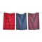 Set of 3 American Rustic Plaid Cotton Kitchen Dishtowels Red and Blue Windowpane Print and Coordinating Plaid 26L x 18W in.
